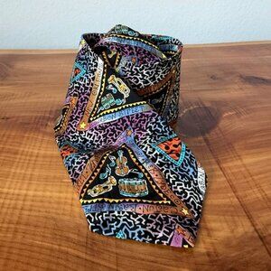Andilou "Jazzy" Colorful 100% Silk Men's Neck Tie.